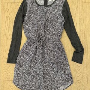 Lou & Grey Black and Gray Patterned Dress